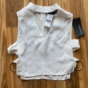LF Side Ring Detail White Crop Top Small